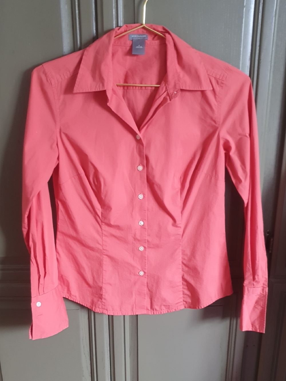 Ann Taylor Coral Button-Down Shirt